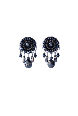 Black and gunmetal crystal studs