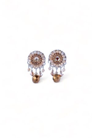 Stone:beige swarovski crystal dangle studs