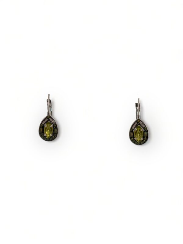 Olive green teardrop dangles