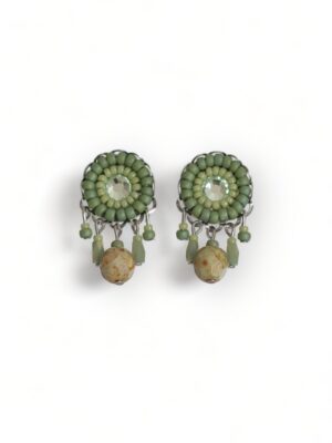 Matcha green crystal dangle studs