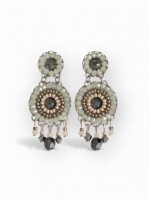 Stone and metallic crystal chandeliers