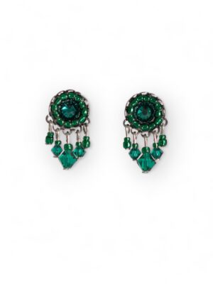 Emerald green mini dangle studs