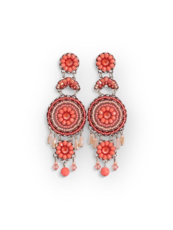KJE-256 Coral pink crystal heart chandeliers Coral pink crystal heart chandeliers