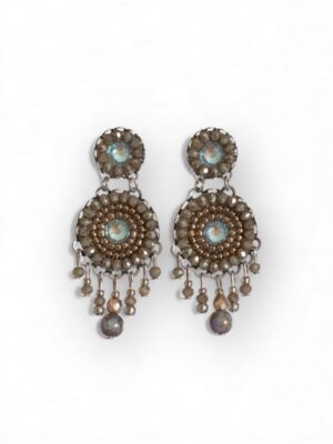 Latte blue grey crystal chandeliers medium