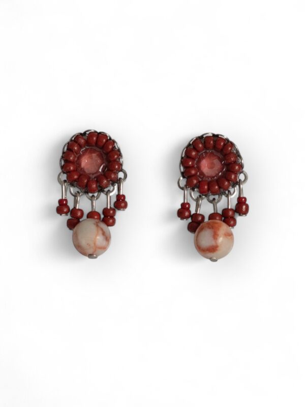 KJE-301 Burgundy Swarovski crystal mini dangle studs Burgundy Swarovski crystal mini dangle studs