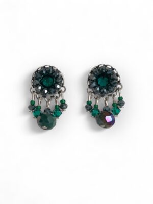 Green mini dangle studs