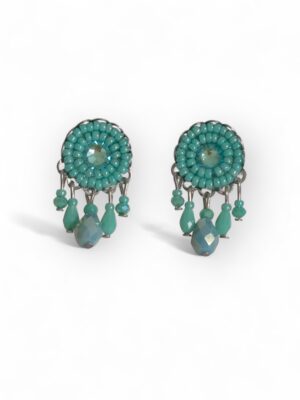 Turquoise crystal dangle studs