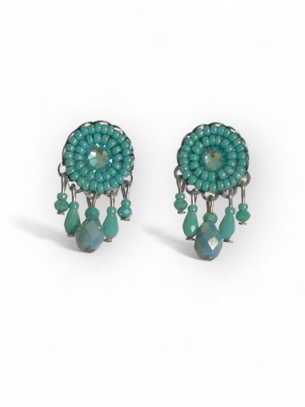 KJE-304 Turquoise crystal dangle studs Turquoise crystal dangle studs