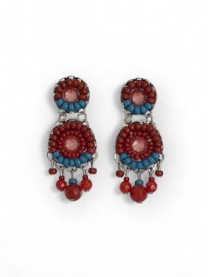 Burgundy and blue crystal chandeliers