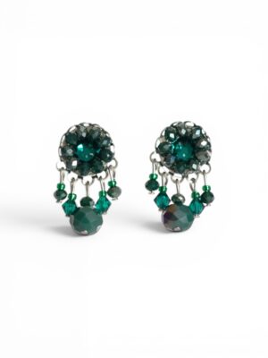 Green mini dangle studs