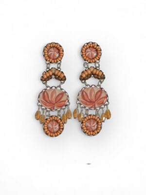 Natural orange print oval chandeliers