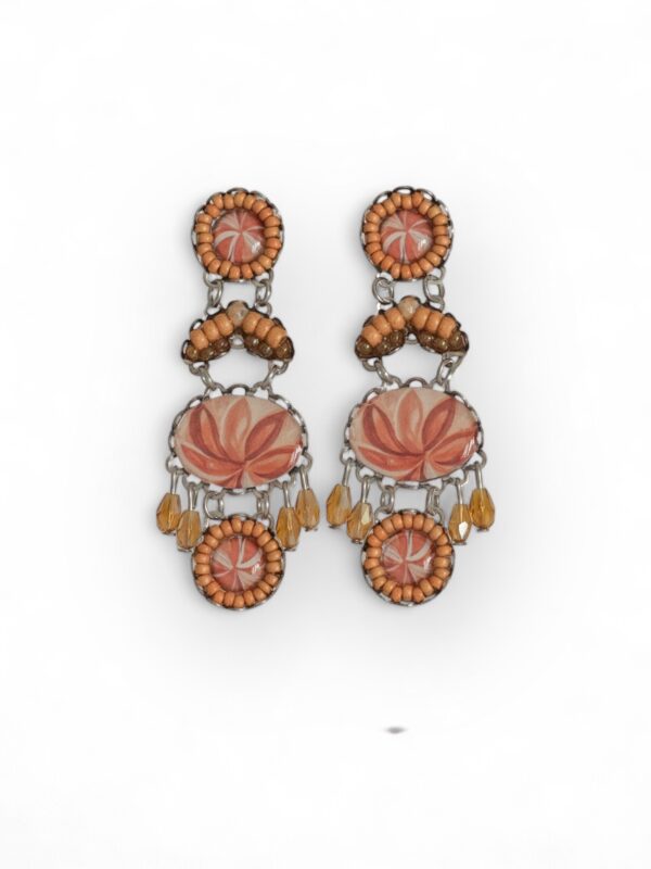 Natural orange print oval chandeliers