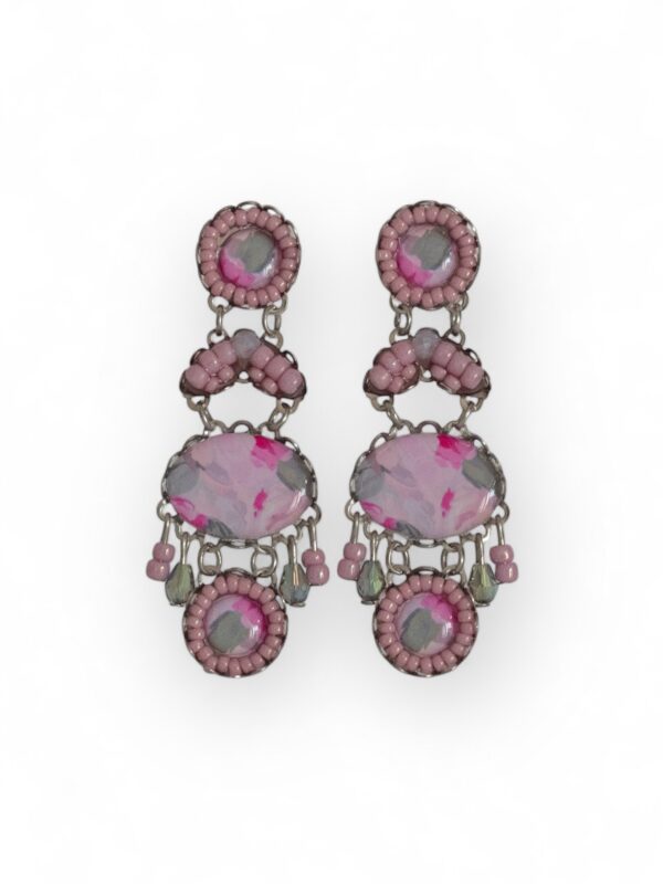 Pink print oval chandeliers