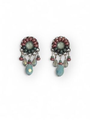 Multicolour crystal mini dangle studs