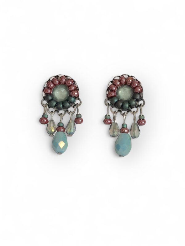 Multicolour crystal mini dangle studs