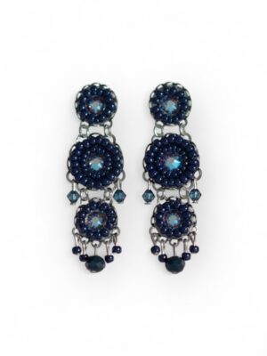 Navy blue crystal 3-tier chandeliers