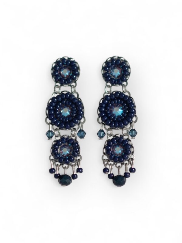 Navy blue crystal 3-tier chandeliers