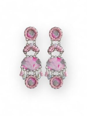 Pink print oval chandeliers