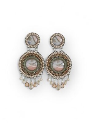 Natural and green large print chandeliers