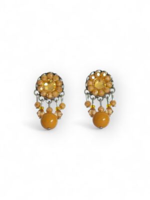 Yellow crystal mini dangle studs
