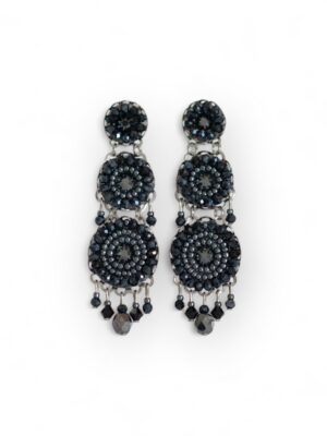 Black metallic 3-tier crystal chandeliers