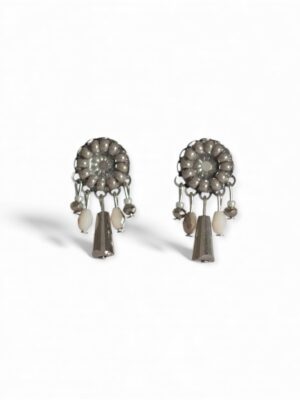 Silver crystal mini dangle studs