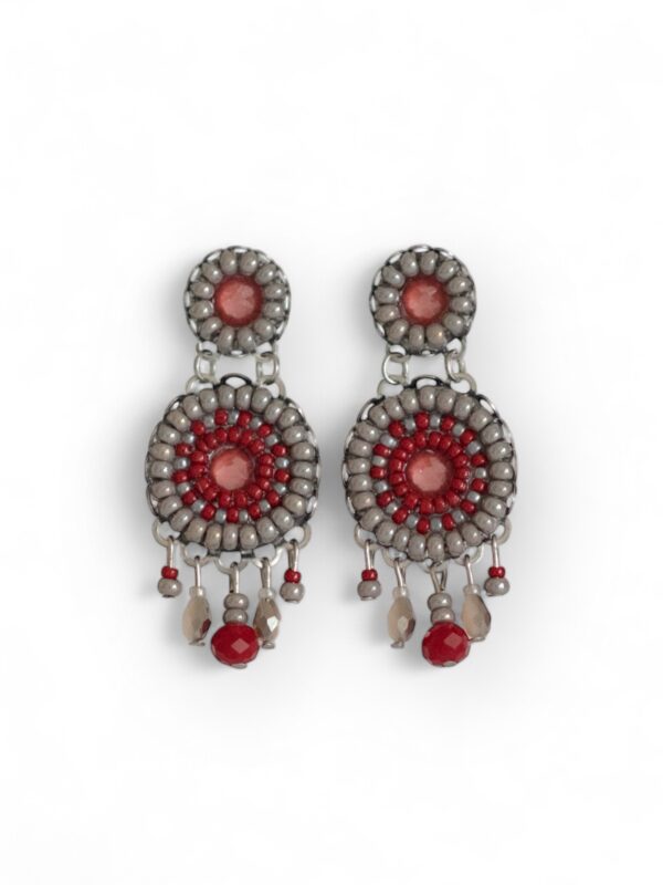 Grey and red crystal chandeliers