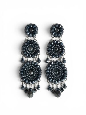 Black metallic 3-tier crystal chandeliers