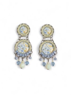 Soft yellow and blue print chandeliers (Small)