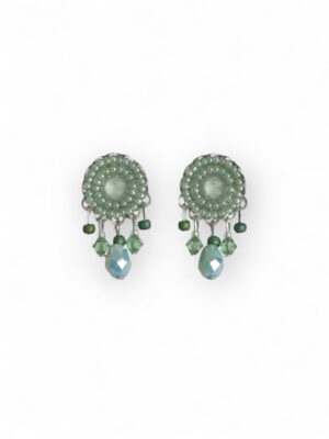 Sea green crystal dangle studs