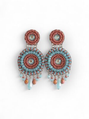 Blush mauve and blue crystal chandeliers