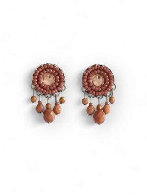 Blush mauve crystal dangle studs