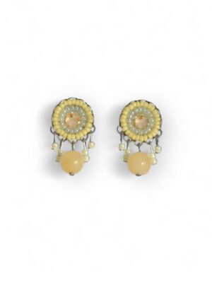 Soft yellow crystal dangle studs
