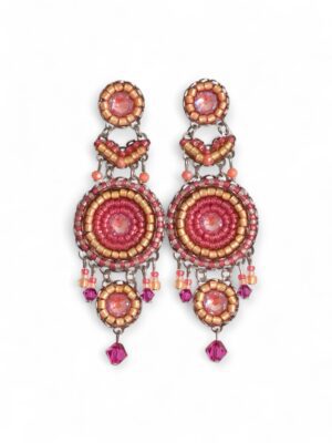 Pink and coral crystal heart chandeliers