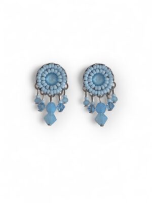Soft blue crystal dangle studs