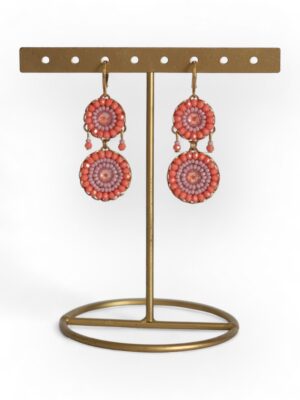 Coral and lavender blush brass chandeliers