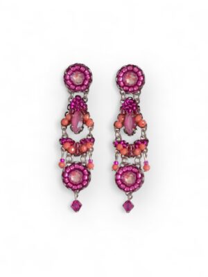 Pink and coral lily heart chandeliers