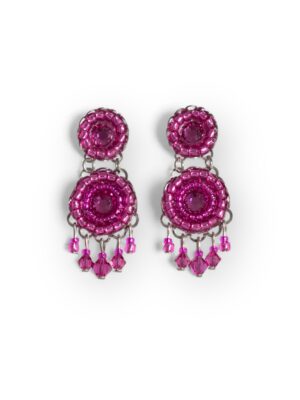 Fuschia pink crystal chandeliers