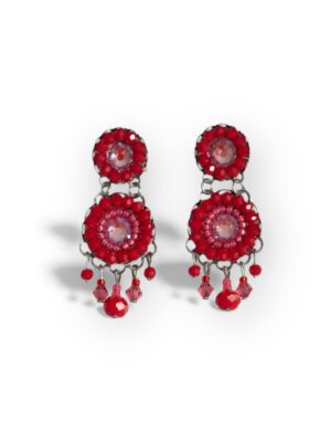 Red and pink crystal chandeliers