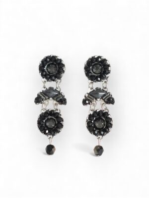 Black crystal heart chandeliers