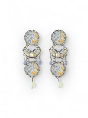 Soft yellow and blue print heart chandeliers