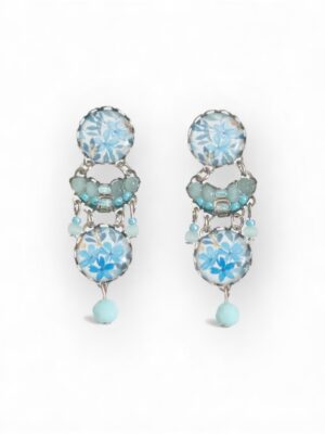 Blue print heart chandeliers