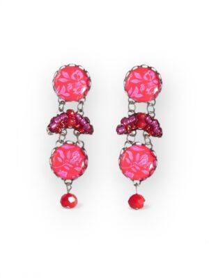 Pink and red print heart chandeliers