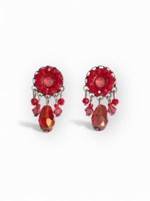 Red mini dangle studs