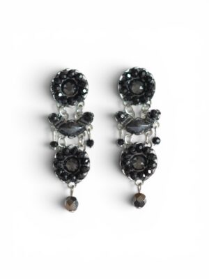 Black crystal heart chandeliers