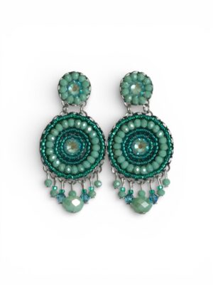 Turquoise crystal chandeliers (L)