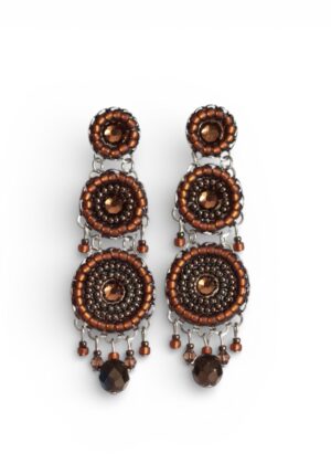 Brown 3-tier Swarovski crystal chandeliers