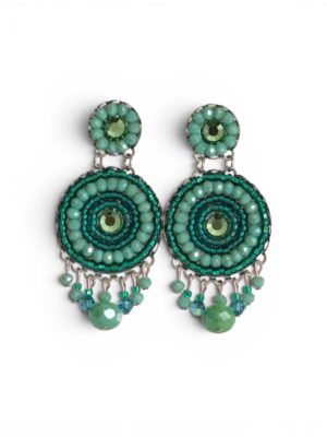 Turquoise crystal chandeliers (L)