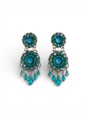 Teal green and blue chandeliers