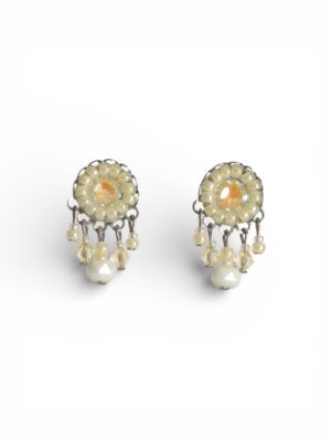 Soft yellow Swarovski crystal mini dangle studs